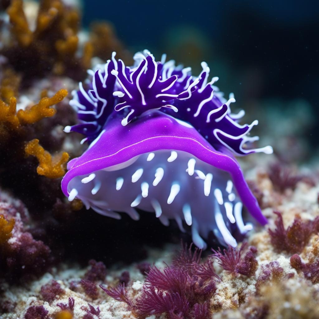 Purple and white nudibranch