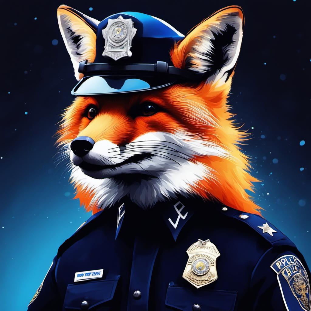 [vibrant liquid plasma] Fox in police uniform