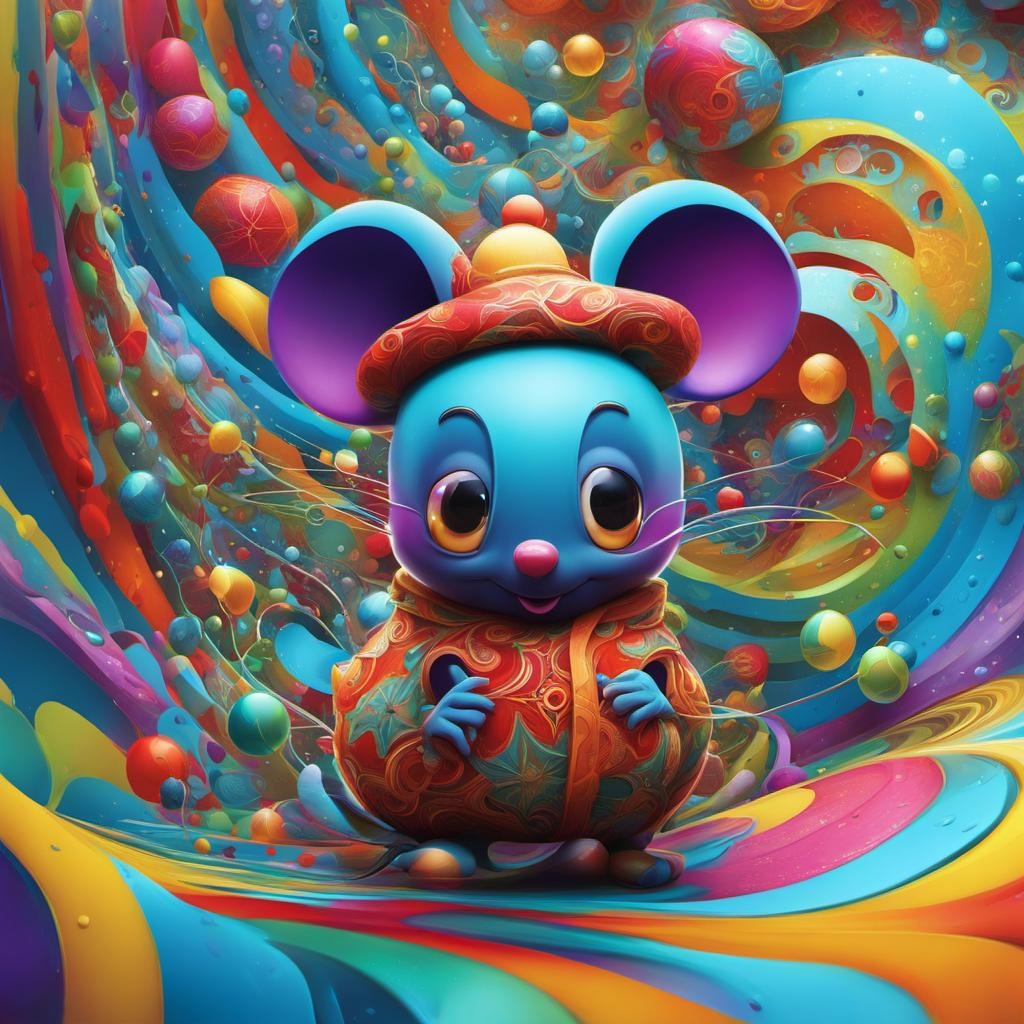 [Pixar style, Disney] little Christmas mouse with no tale, abstract vector fractal, wave function, Zentangle, 3d shading graffiti art, splash art, street art, spray paint, oil gouache melting, acrylic, high contrast, colorful polychromatic, ultra detailed, ultra quality, CGSociety