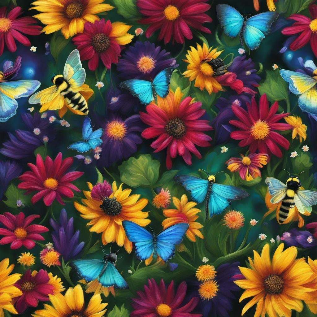 [vibrant liquid plasma] Bumblebees, Butterflies, little garden fairies