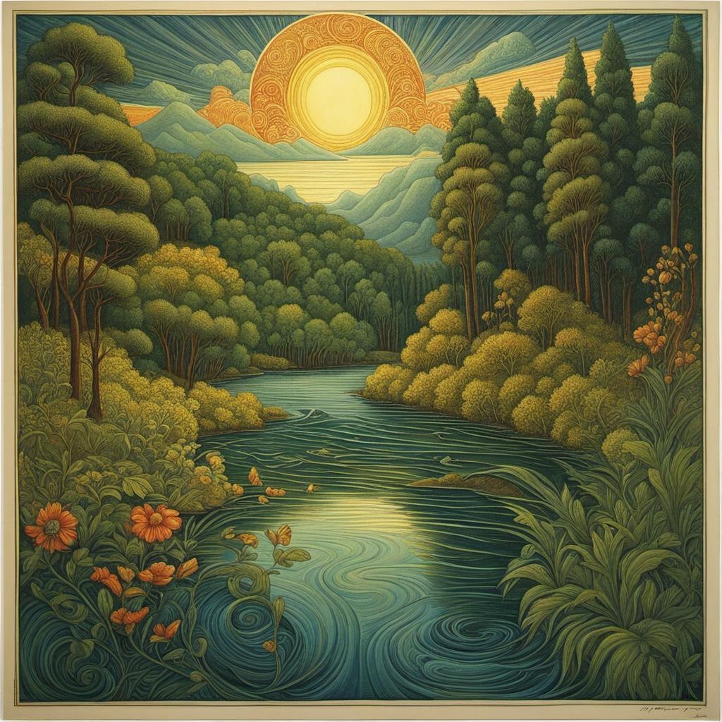 [Style of vintage illustration] Emily Balivet river