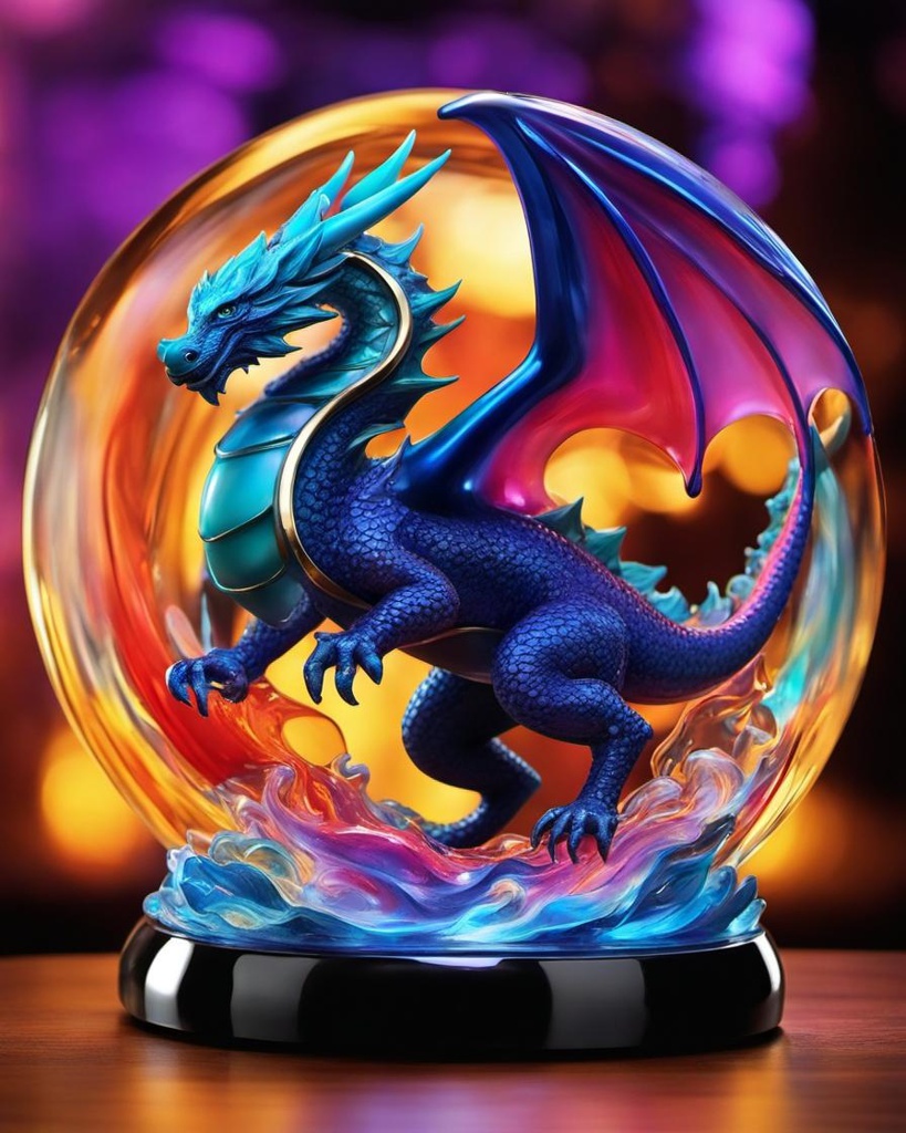 [Watercolor painting style, masterpiece] dragon in the style of a  Precious Moments figurine; [Watercolor painting style, masterpiece] dragon in the style of a  Precious Moments figurine; [vibrant liquid plasma] dragon in the style of a  Precious Moments figurine