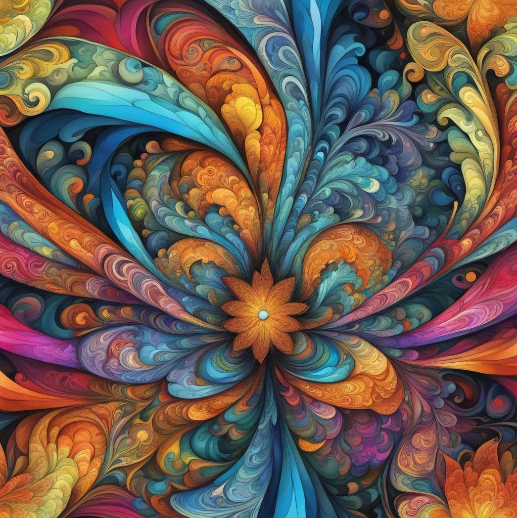 [Watercolor painting style, masterpiece] psychedelics, intricate patterns, ornate designs, baroque, many colors,  abstract vector fractal, Zentangle, 3d shading; [Watercolor painting style, masterpiece] psychedelics, intricate patterns, ornate designs, baroque, many colors,  abstract vector fractal, Zentangle, 3d shading