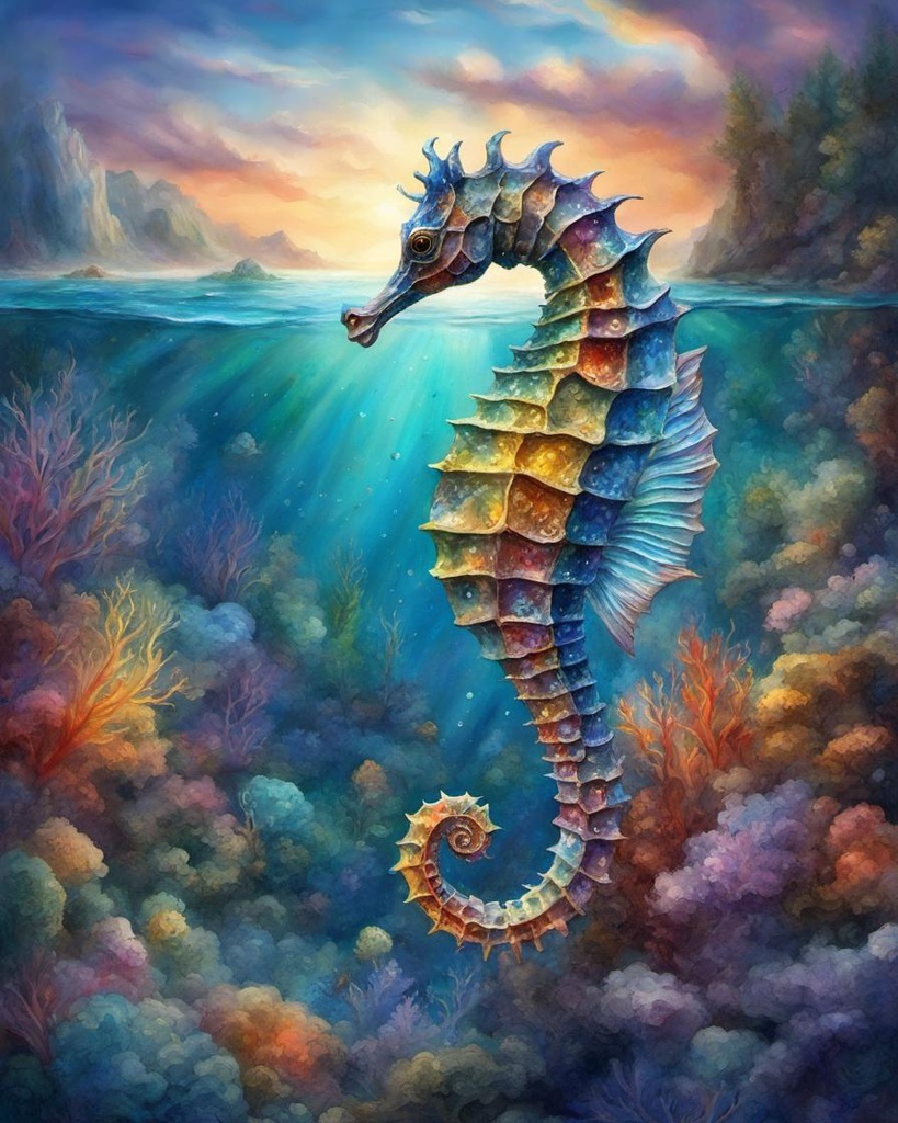 [Watercolor painting style, masterpiece] Hyperdetailed Seahorse made of glass in a beautiful seascape, 8k resolution concept art volumetric lighting deep color colorful elaborate fantastical iridescent seascape serene fantasy fairycore storybook illustration soft Jordan Grimmer Josephine Wall Julia Pott Thomas Kinkade Wadim Kashin; [vibrant liquid plasma] Hyperdetailed Seahorse made of glass in a beautiful seascape, 8k resolution concept art volumetric lighting deep color colorful elaborate fantastical iridescent seascape serene fantasy fairycore storybook illustration soft Jordan Grimmer Josephine Wall Julia Pott Thomas Kinkade Wadim Kashin; [Murrine glass, sculpture] Hyperdetailed Seahorse made of glass in a beautiful seascape, 8k resolution concept art volumetric lighting deep color colorful elaborate fantastical iridescent seascape serene fantasy fairycore storybook illustration soft Jordan Grimmer Josephine Wall Julia Pott Thomas Kinkade Wadim Kashin; [Style of Neon Art] Hyperdetailed Seahorse made of glass in a beautiful seascape, 8k resolution concept art volumetric lighting deep color colorful elaborate fantastical iridescent seascape serene fantasy fairycore storybook illustration soft Jordan Grimmer Josephine Wall Julia Pott Thomas Kinkade Wadim Kashin; [Painting, Art Nouveau] Hyperdetailed Seahorse made of glass in a beautiful seascape, 8k resolution concept art volumetric lighting deep color colorful elaborate fantastical iridescent seascape serene fantasy fairycore storybook illustration soft Jordan Grimmer Josephine Wall Julia Pott Thomas Kinkade Wadim Kashin; [Painting, Art Nouveau] Hyperdetailed Seahorse made of glass in a beautiful seascape, 8k resolution concept art volumetric lighting deep color colorful elaborate fantastical iridescent seascape serene fantasy fairycore storybook illustration soft Jordan Grimmer Josephine Wall Julia Pott Thomas Kinkade Wadim Kashin; [Painting, Art Nouveau] Hyperdetailed Seahorse made of glass in a beautiful seascape, 8k resolution concept art volumetric lighting deep color colorful elaborate fantastical iridescent seascape serene fantasy fairycore storybook illustration soft Jordan Grimmer Josephine Wall Julia Pott Thomas Kinkade Wadim Kashin