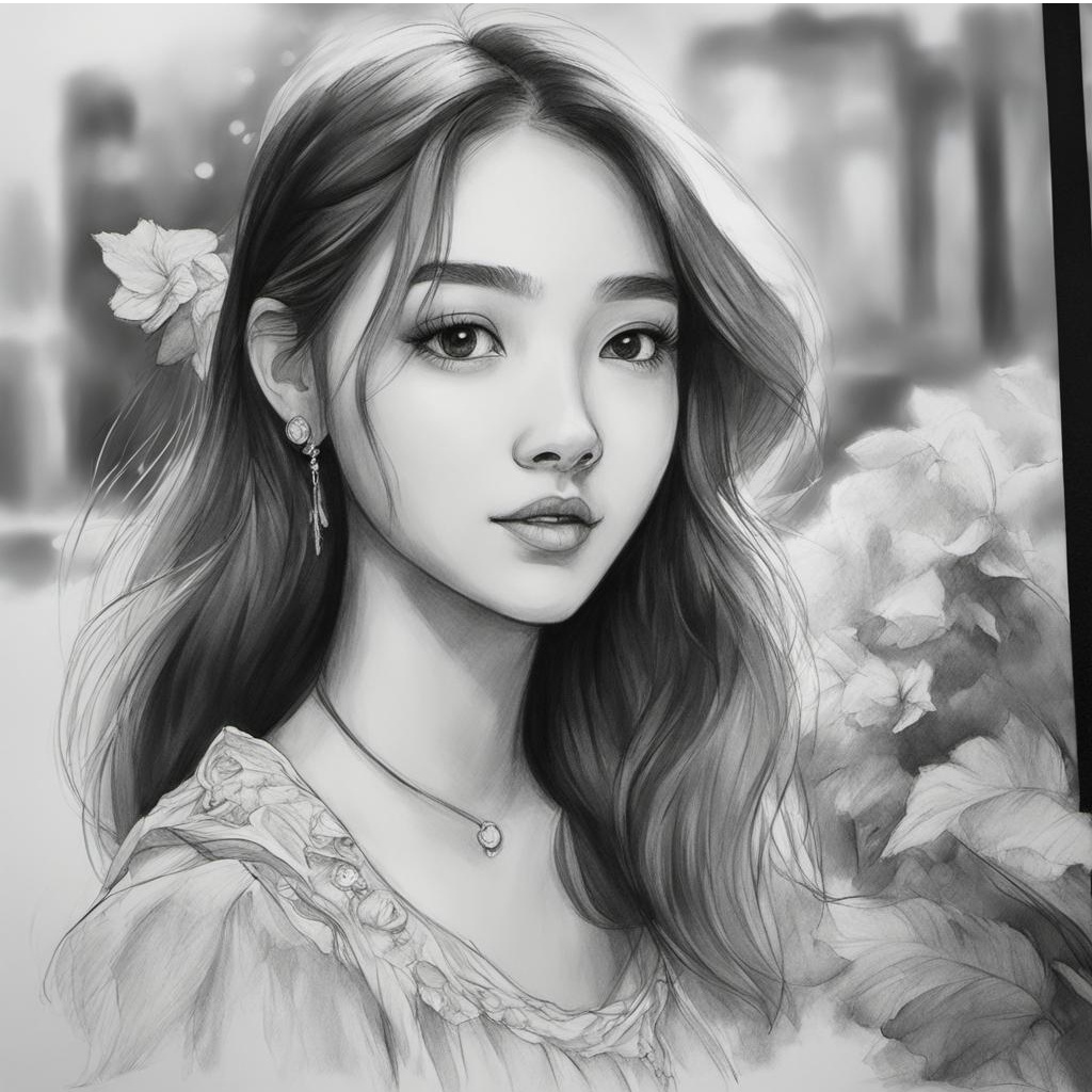 [Style of (sketch drawing:1.5), character sketch] a beautiful girl; [Style of (sketch drawing:1.5), character sketch] a beautiful girl; [Style of (sketch drawing:1.5), character sketch] a beautiful girl; [Style of (sketch drawing:1.5), character sketch] a beautiful girl