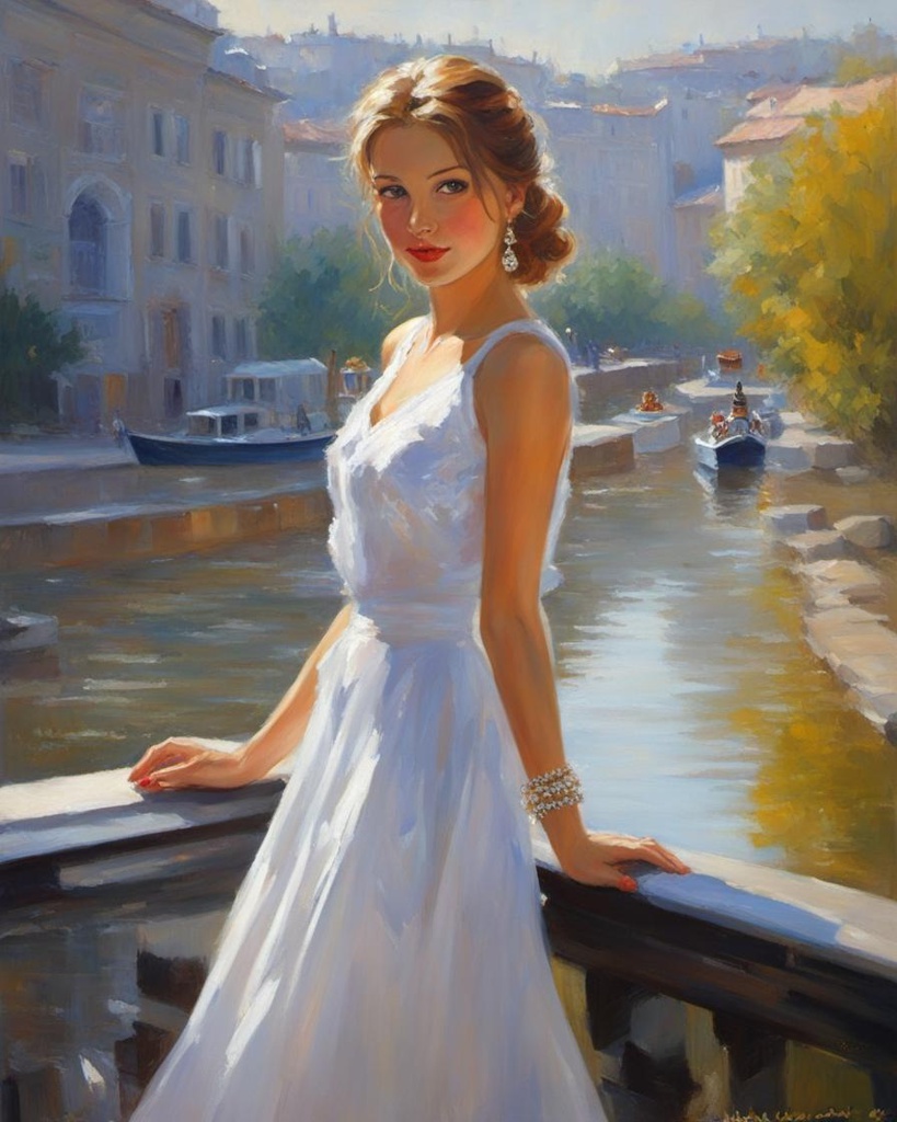 beautiful girl in style of Alexandr Averin; beautiful girl in style of Alexandr Averin