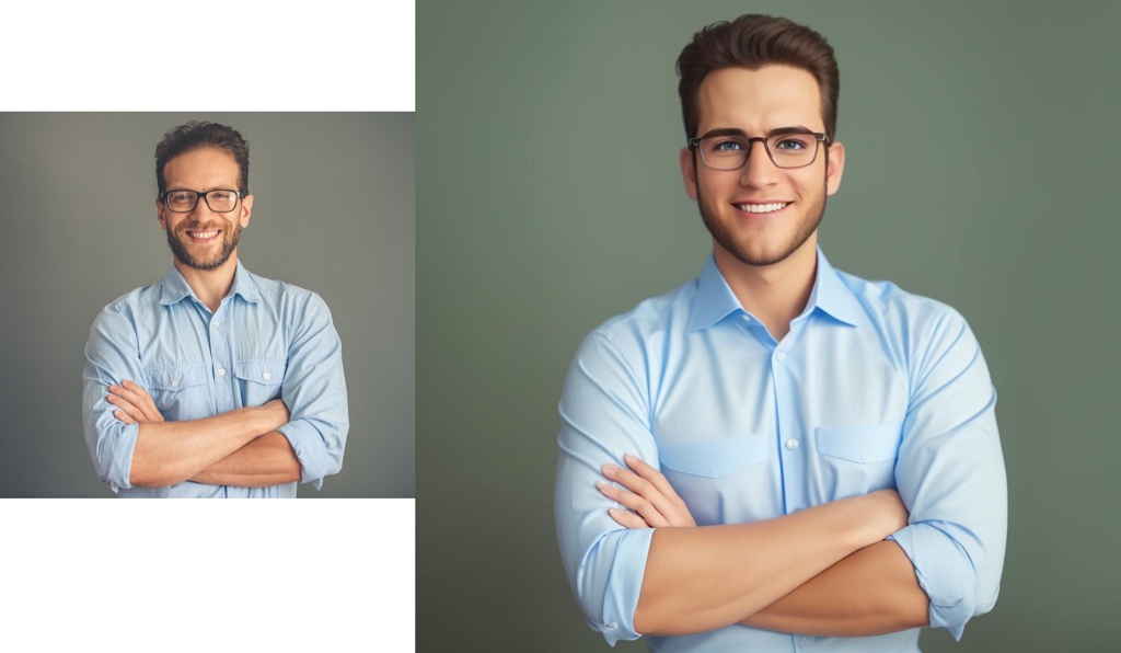 Photo handsome young businessman in shirt and eyeglasses.; [Pixar style, Disney] handsome young businessman in shirt and eyeglasses.