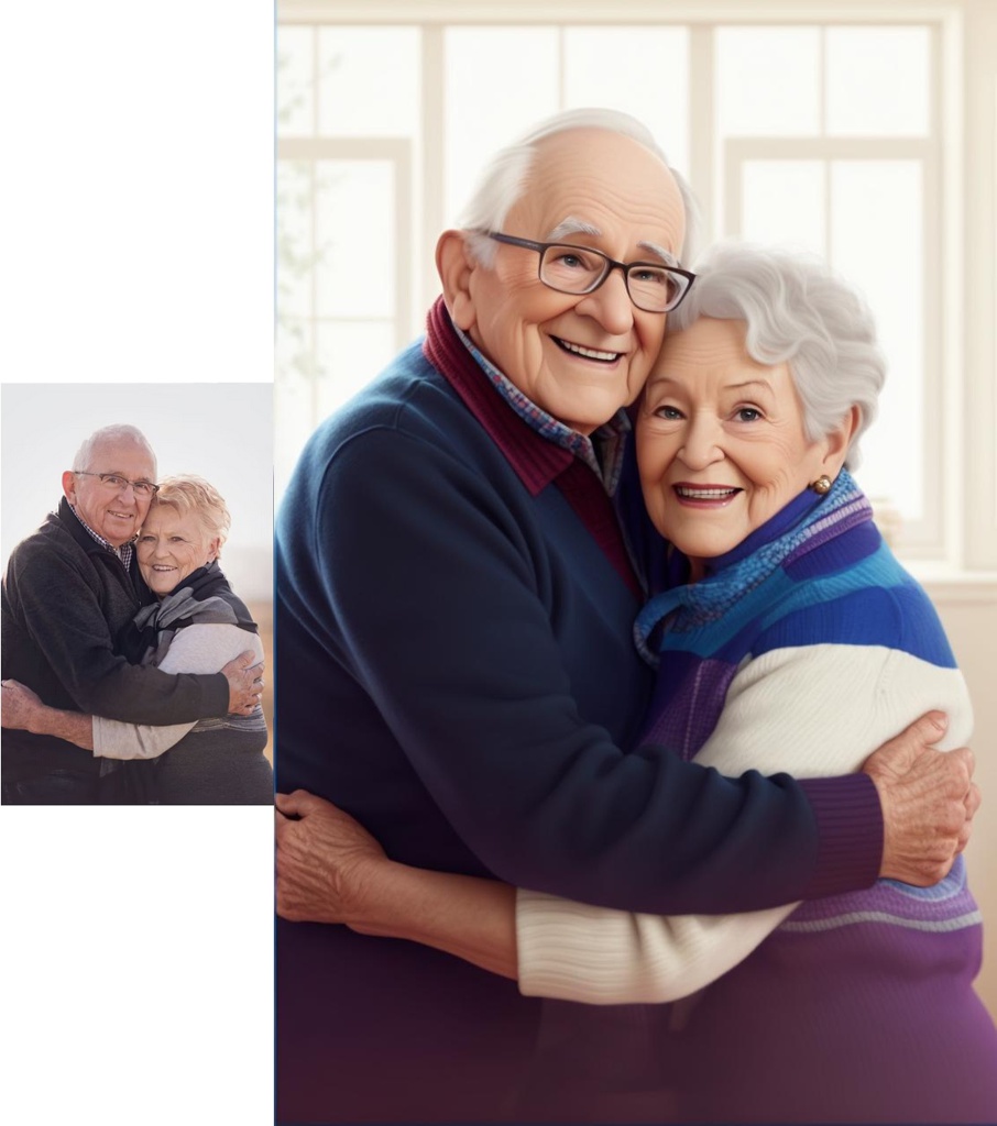 Screen Shot 2023-09-07 at 2.29.04 PM.png; [Pixar style, Disney] a happy couple in their 70s, beautiful