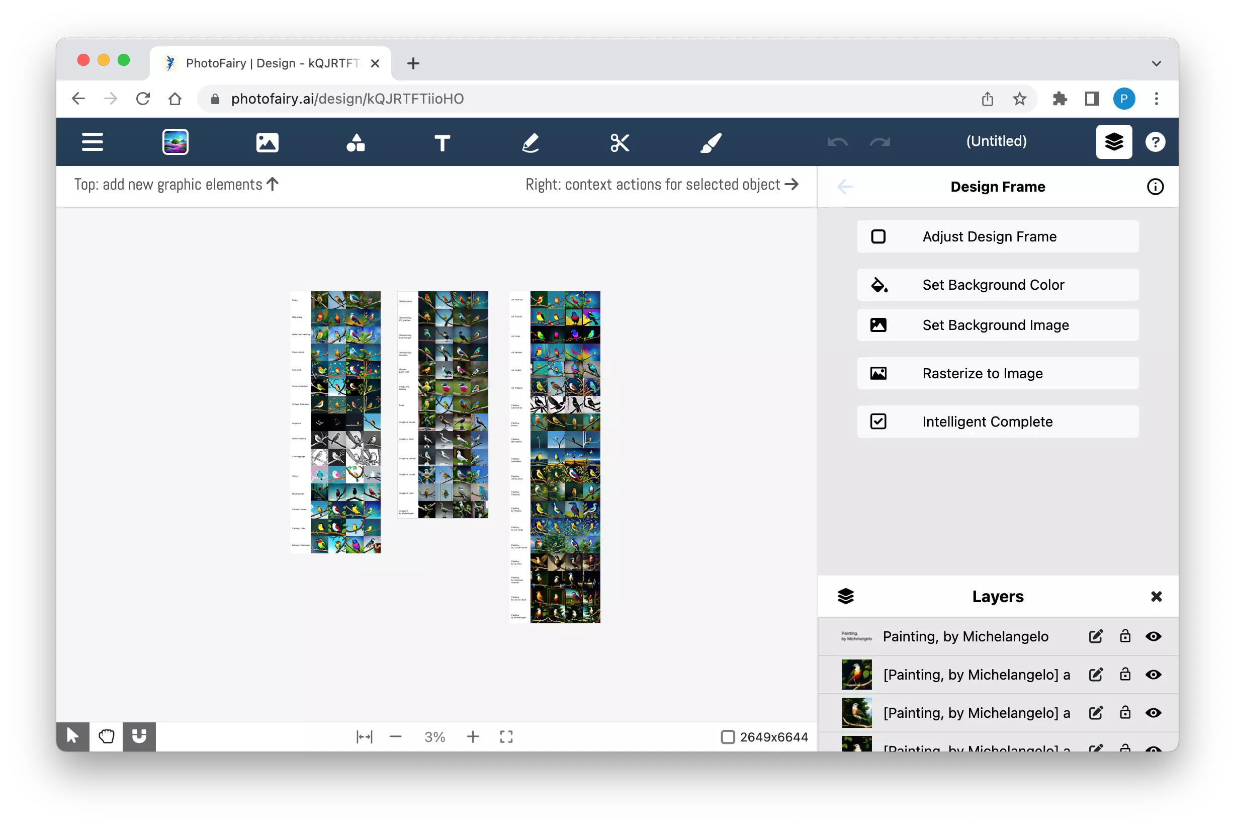 infinite canvas at different zooms