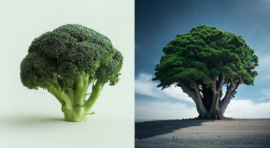 reimagine broccoli to a big tree