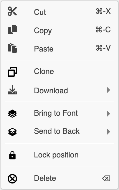 context menu screenshot