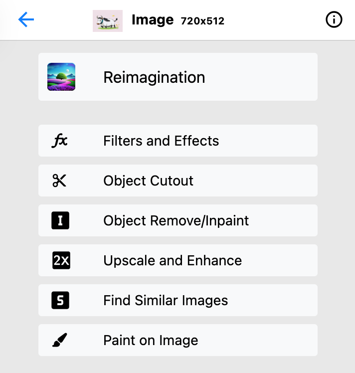 image actions screenshot