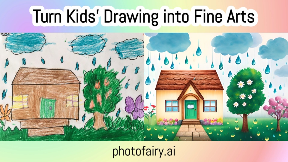 Turn kids drawing to fine arts